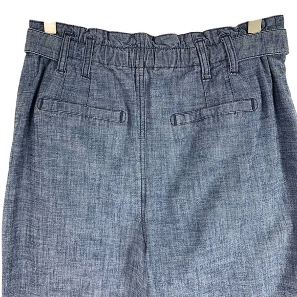 high waisted chambray blue pants tapered leg size 4 - Picture 5 of 9